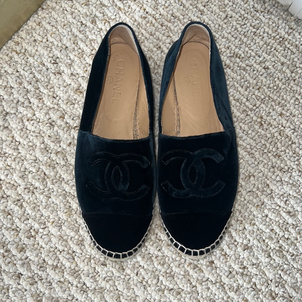Chanel Velvet Espadrilles